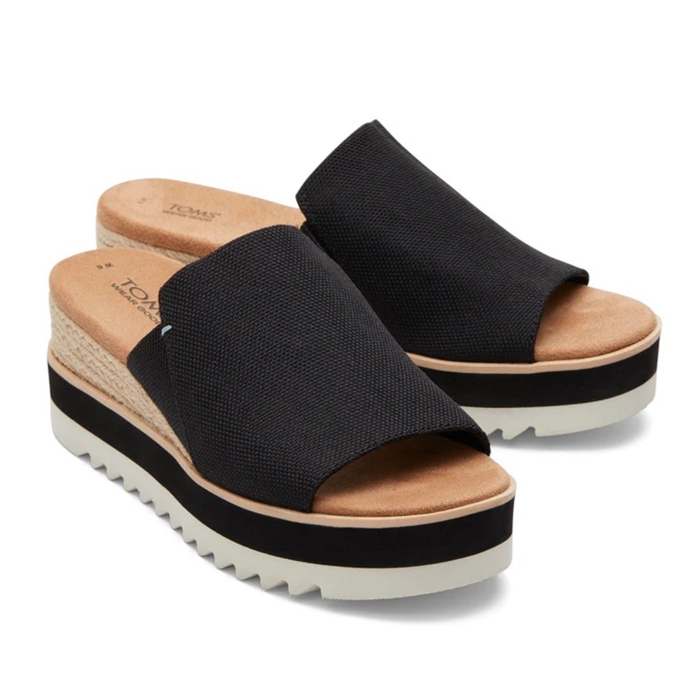 Toms Black Heavy Canvas Diana Mule